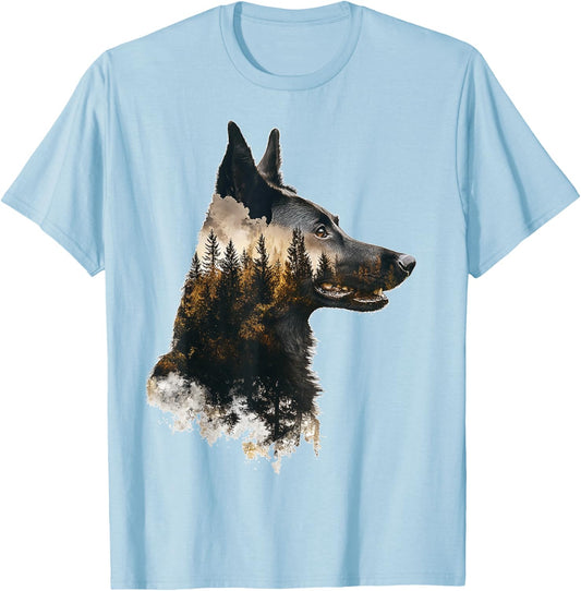 Belgian Malinois Dog Motif Pet Art Belgian Malinois Women Kids T-Shirt - T-Shirt | Light Blue