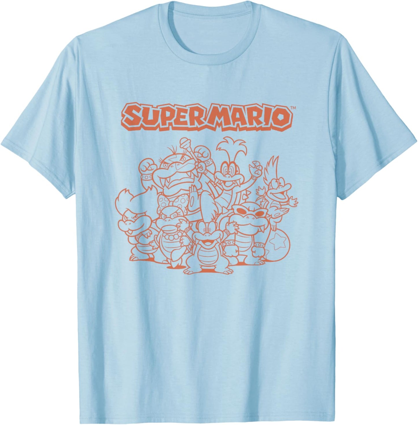 Super Mario Bros Big Koopa Group Shot T-Shirt - T-Shirt | Light Blue