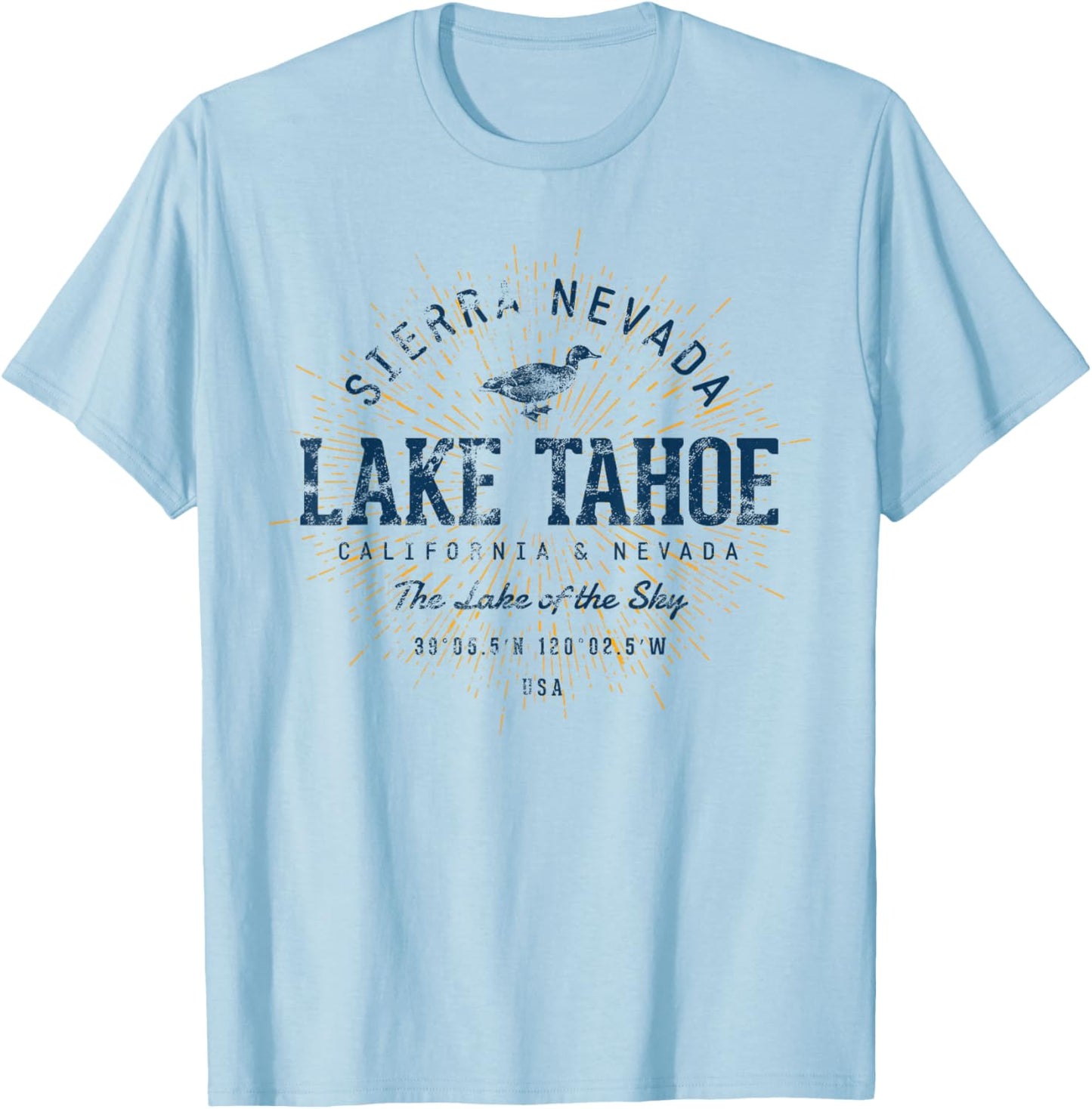 Retro Style Vintage Lake Tahoe T-Shirt - T-Shirt | Light Blue