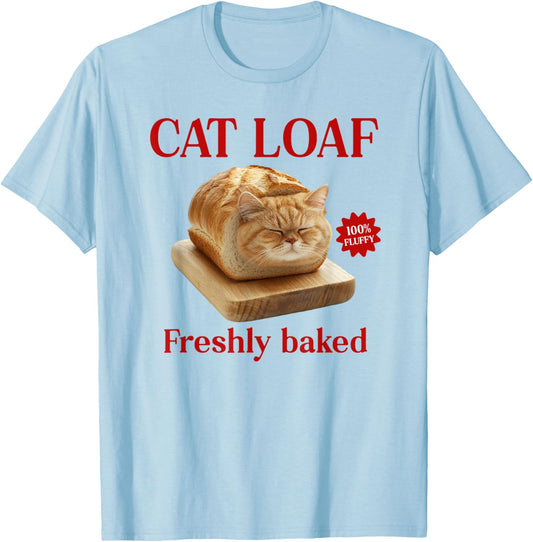 Cat Loaf Men Women Girls Kids T-Shirt - T-Shirt | Light Blue