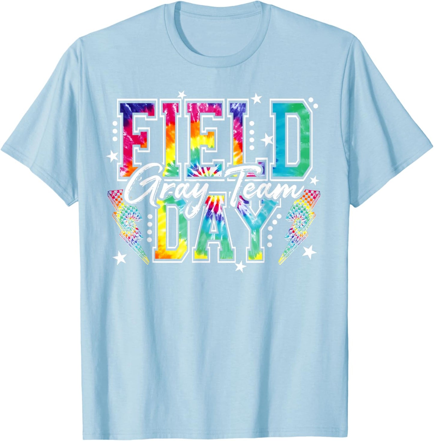 Field Day Gray Team Tie Dye School Field Trip 2026 T-Shirt T-Shirt - T-Shirt | Light Blue