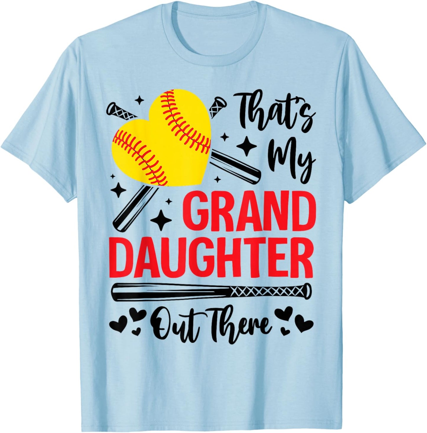 That's My Granddaughter Out There Softball Grandma Grandpa T-Shirt - T-Shirt | Light Blue