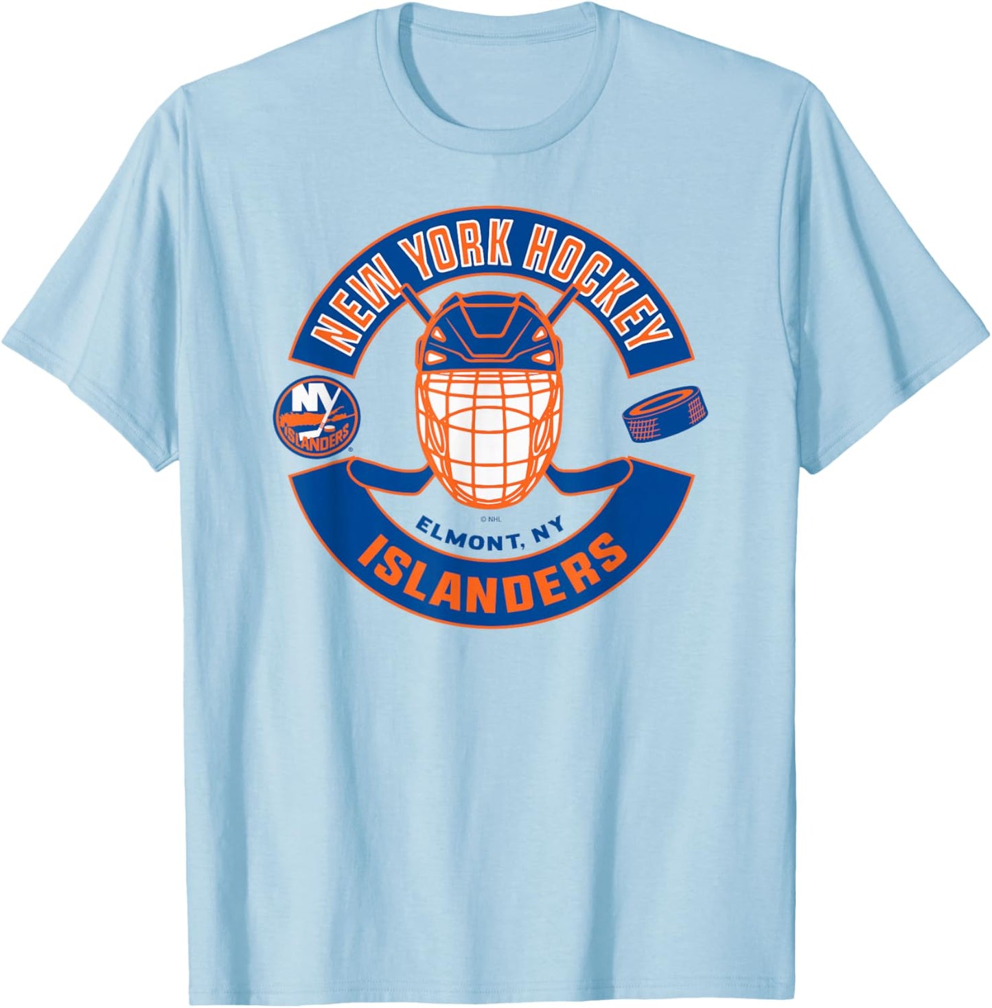 New York Islanders Mask Heather Gray Officially Licensed T-Shirt - T-Shirt | Light Blue