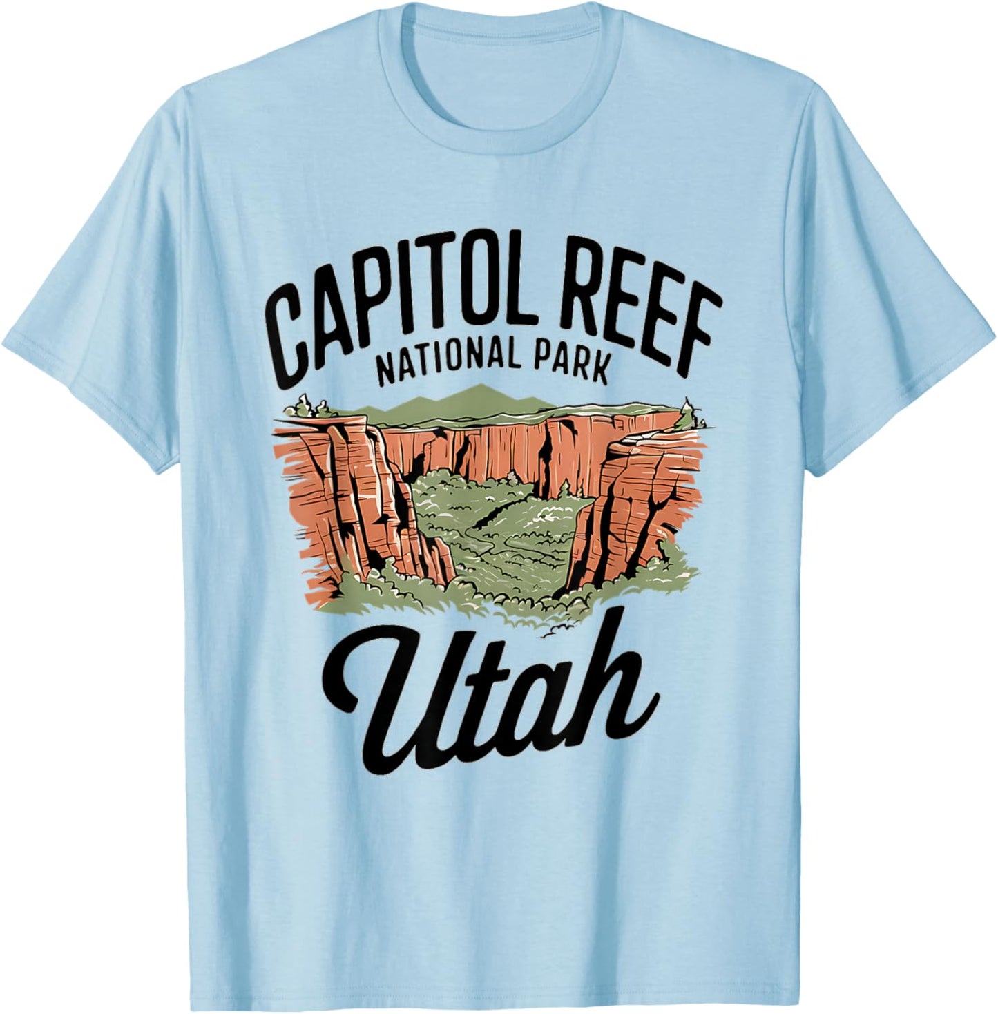 Stunning Utah Capitol Reef National Park T-Shirt - T-Shirt | Light Blue
