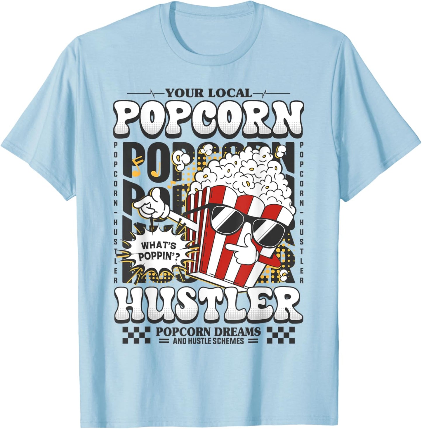 Popcorn Men Popcorn Seller Boys Girls Costume Kids T-Shirt - T-Shirt | Light Blue