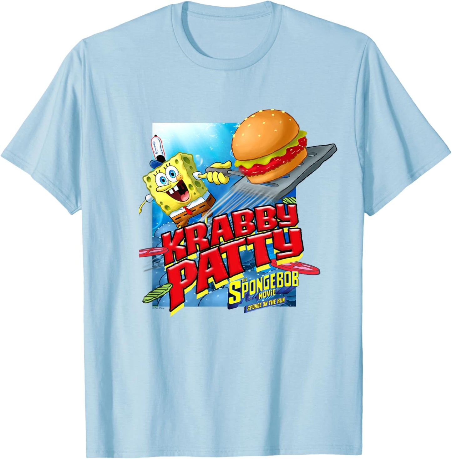 The SpongeBob SquarePants Movie Krabby Patty Poster T-Shirt - T-Shirt | Light Blue