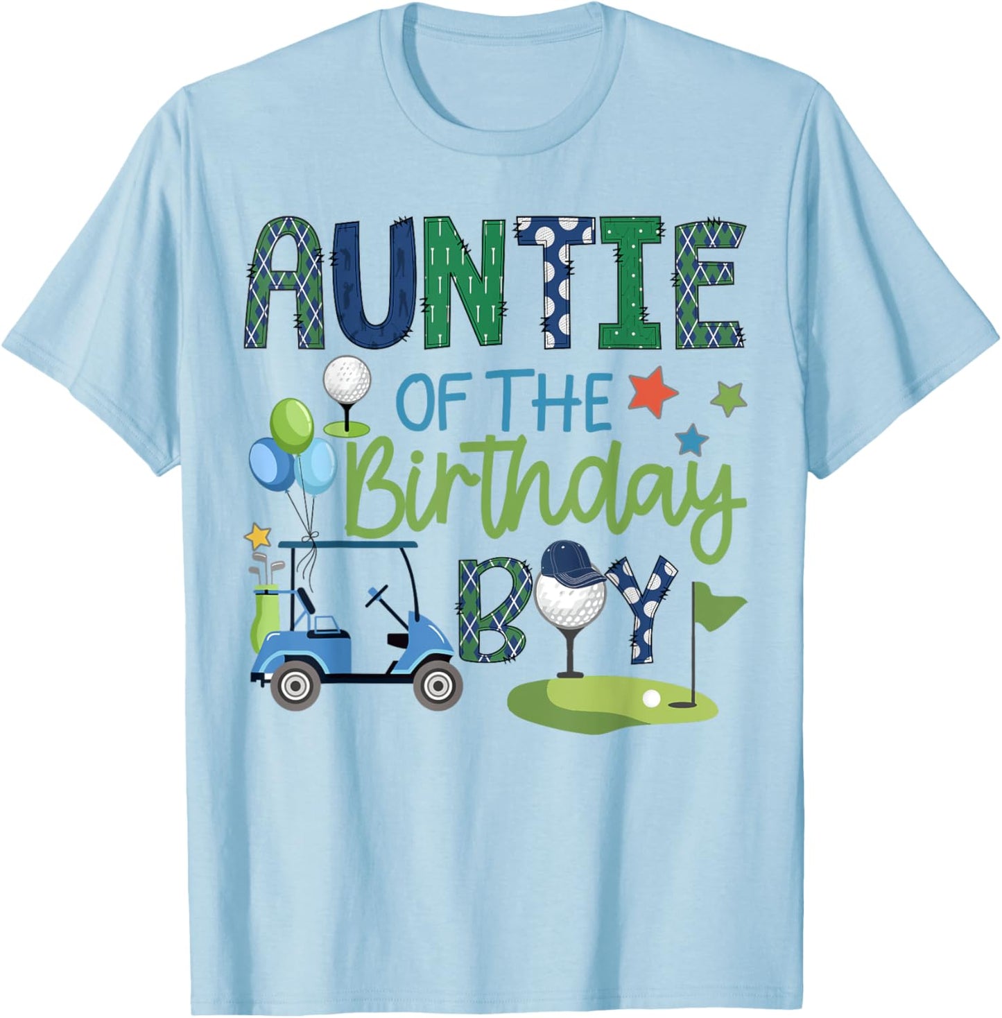 Auntie Of The Birthday Boy Hole in One Golf Sport T-Shirt - T-Shirt | Light Blue