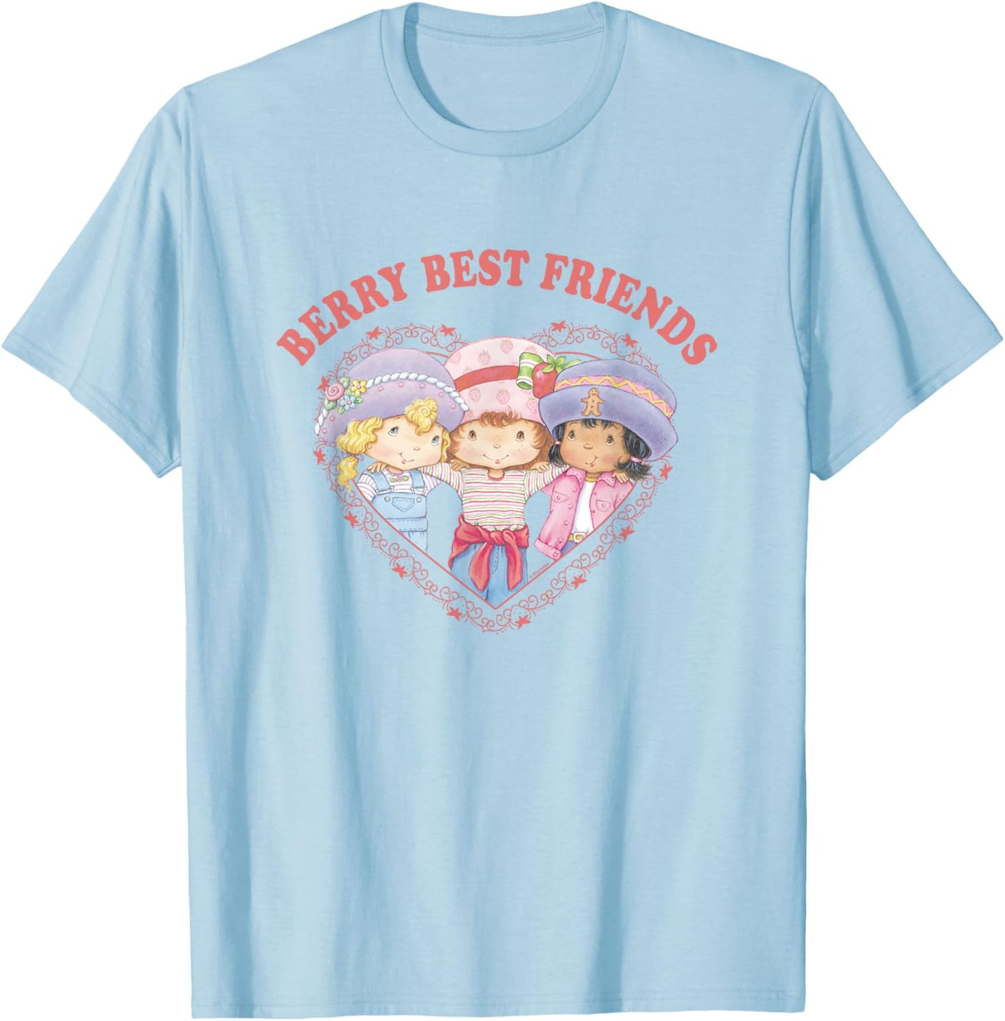 Strawberry Shortcake Berry Best Friends Group Shot Big Logo T-Shirt - T-Shirt | Light Blue