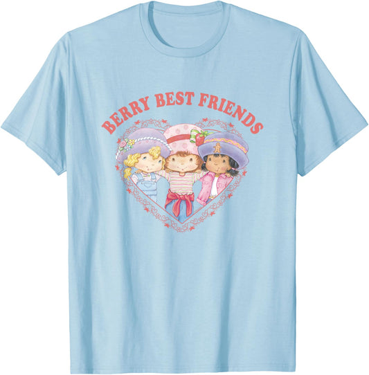 Strawberry Shortcake Berry Best Friends Group Shot Big Logo T-Shirt - T-Shirt | Light Blue