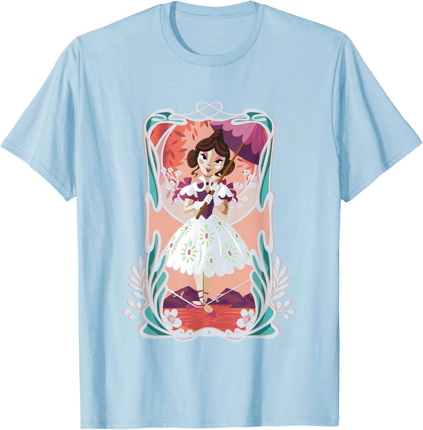 The Haunted Mansion Cute Sally Slater Tightrope Walker Frame T-Shirt - T-Shirt | Light Blue