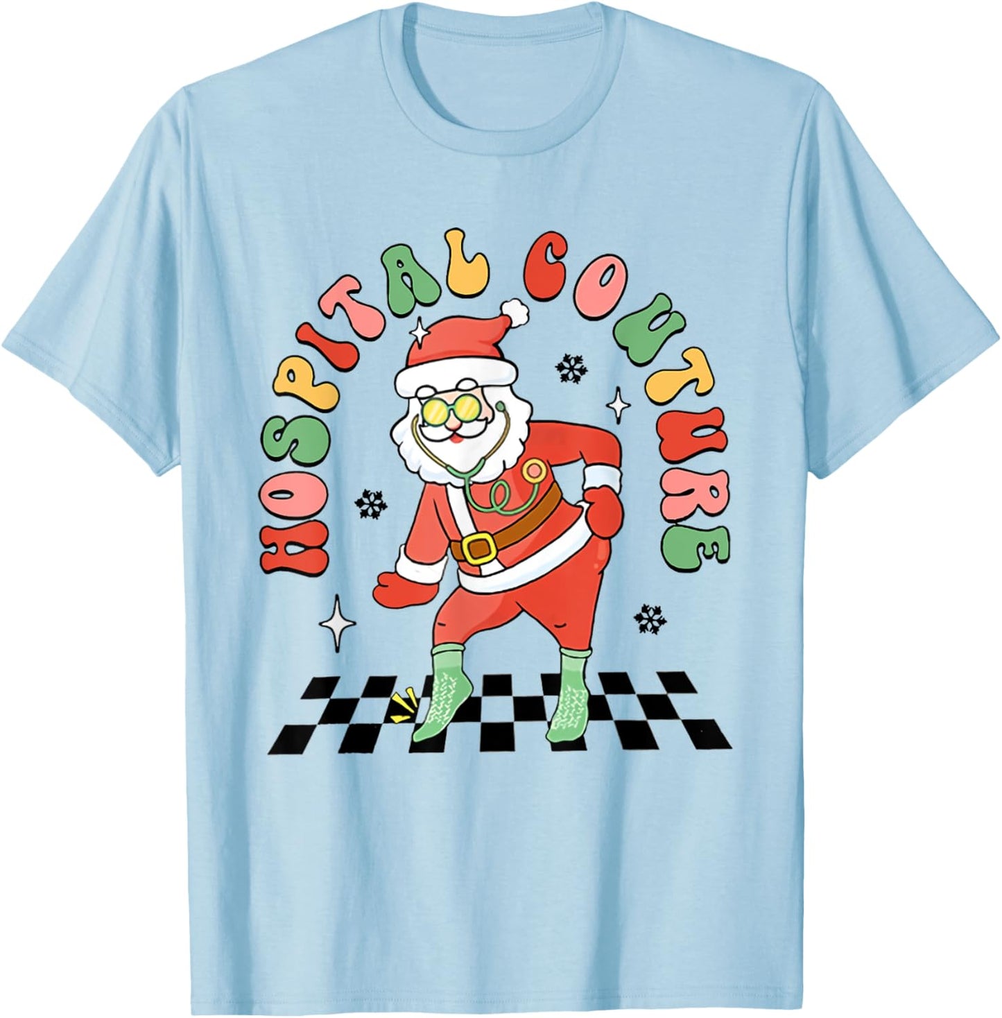 Non Slip Socks Emergency Room Hospital Couture Socks Xmas T-Shirt - T-Shirt | Light Blue