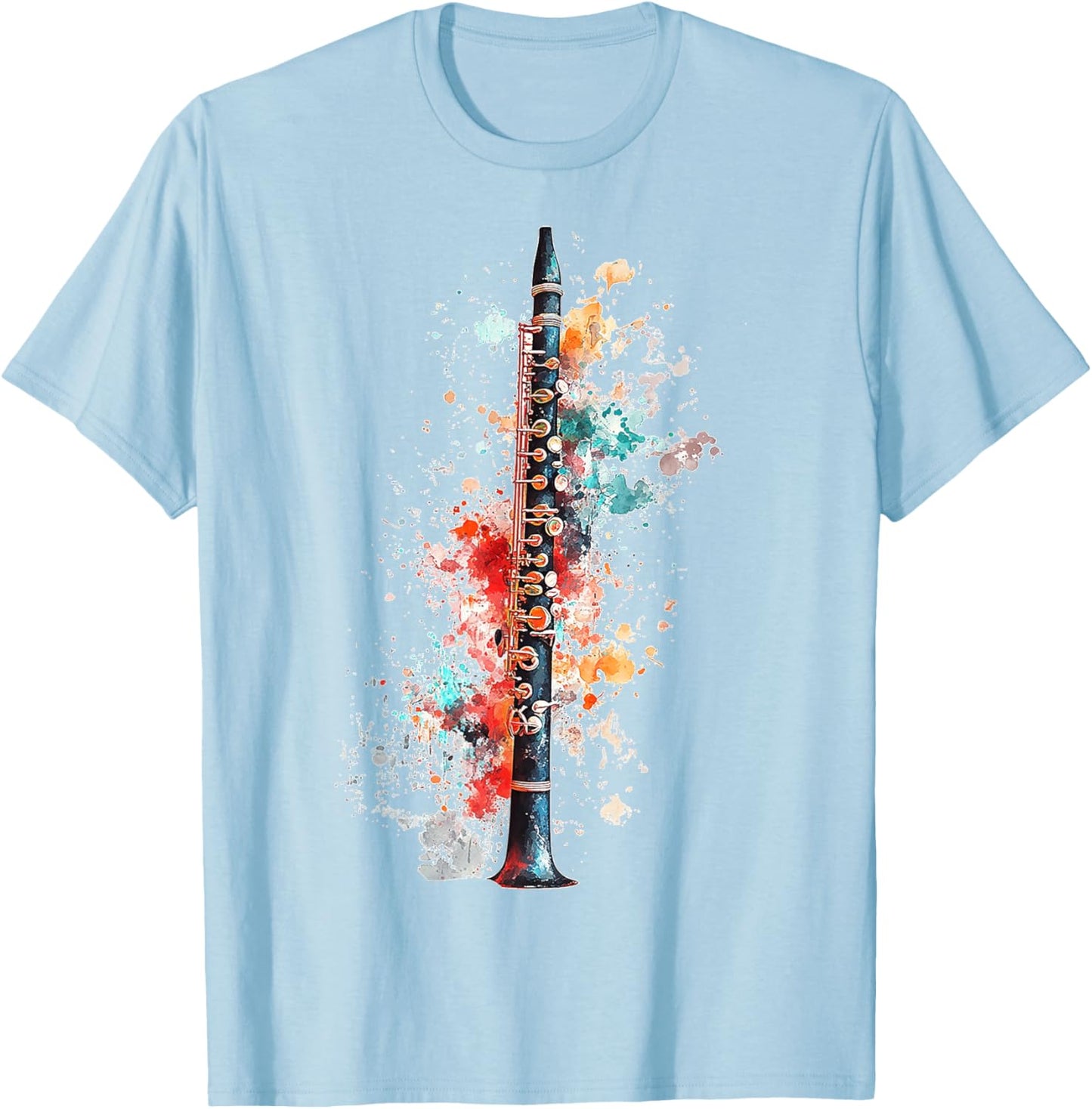 Clarinet Music Instrument Graphic Illustration Clarinet T-Shirt - T-Shirt | Light Blue