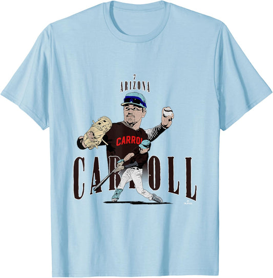 Corbin Carroll | Arizona Baseball Players | MLBCCL3002 T-Shirt - T-Shirt | Light Blue