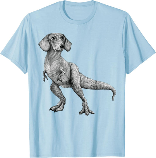 Dachshund Dinosaur T rex T-Shirt - T-Shirt | Light Blue
