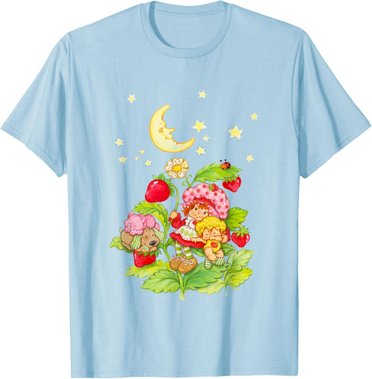 Strawberry Shortcake Cute Strawberry Garden Group Shot Logo T-Shirt - T-Shirt | Light Blue