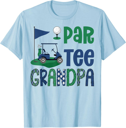 Par- Grandpa Golf Lover Birthday Party Family Matching T-Shirt - T-Shirt | Light Blue
