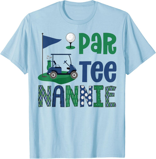 Par- Nannie Golf Lover Birthday Party Family Matching T-Shirt - T-Shirt | Light Blue