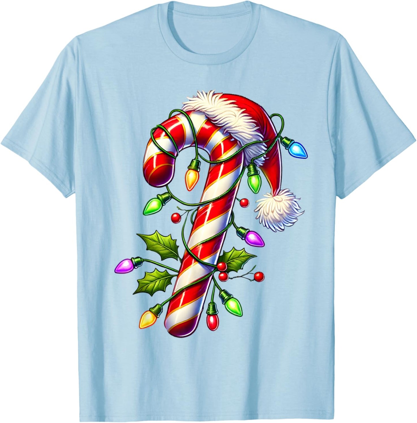 Candy Cane Crew Christmas Light Family Xmas Santa Boys Girls T-Shirt - T-Shirt | Light Blue