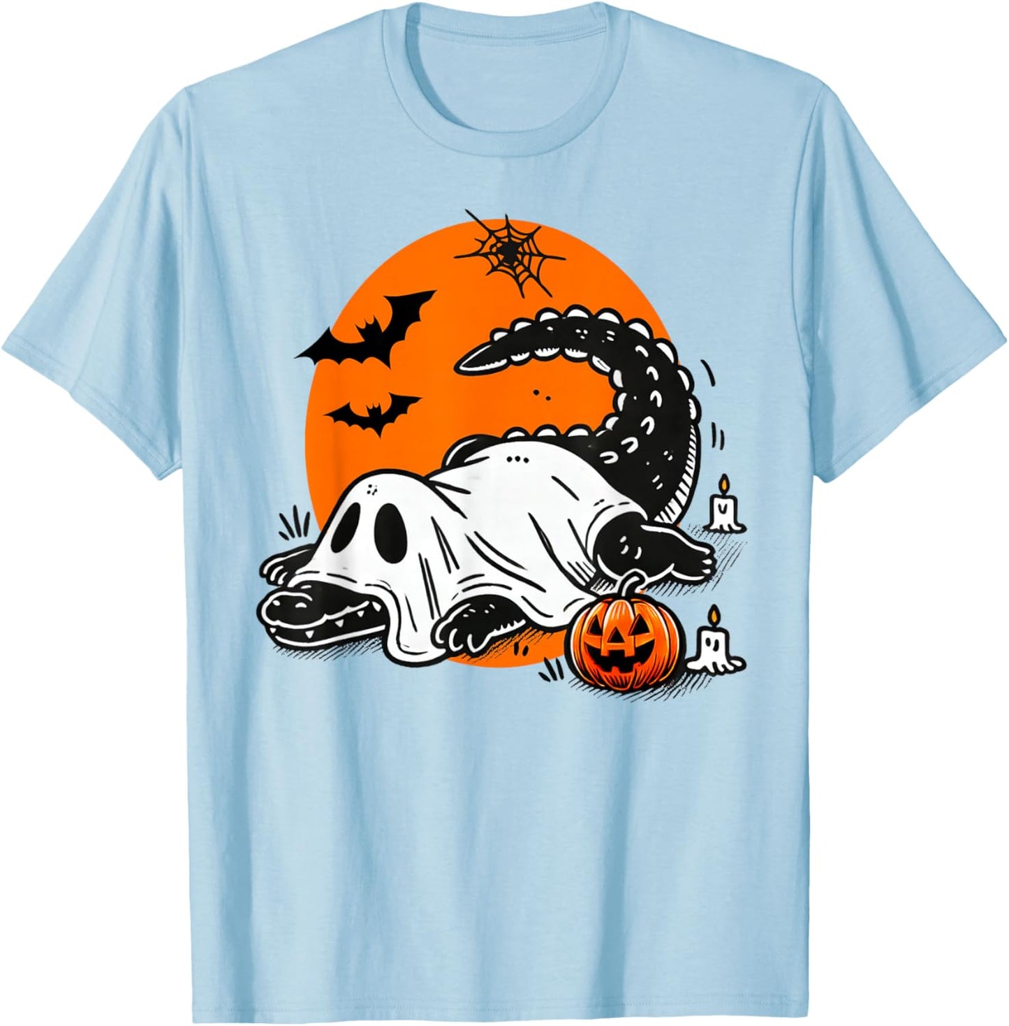 Funny Crocodile Ghost Costume Spooky Halloween Alligator T-Shirt - T-Shirt | Light Blue