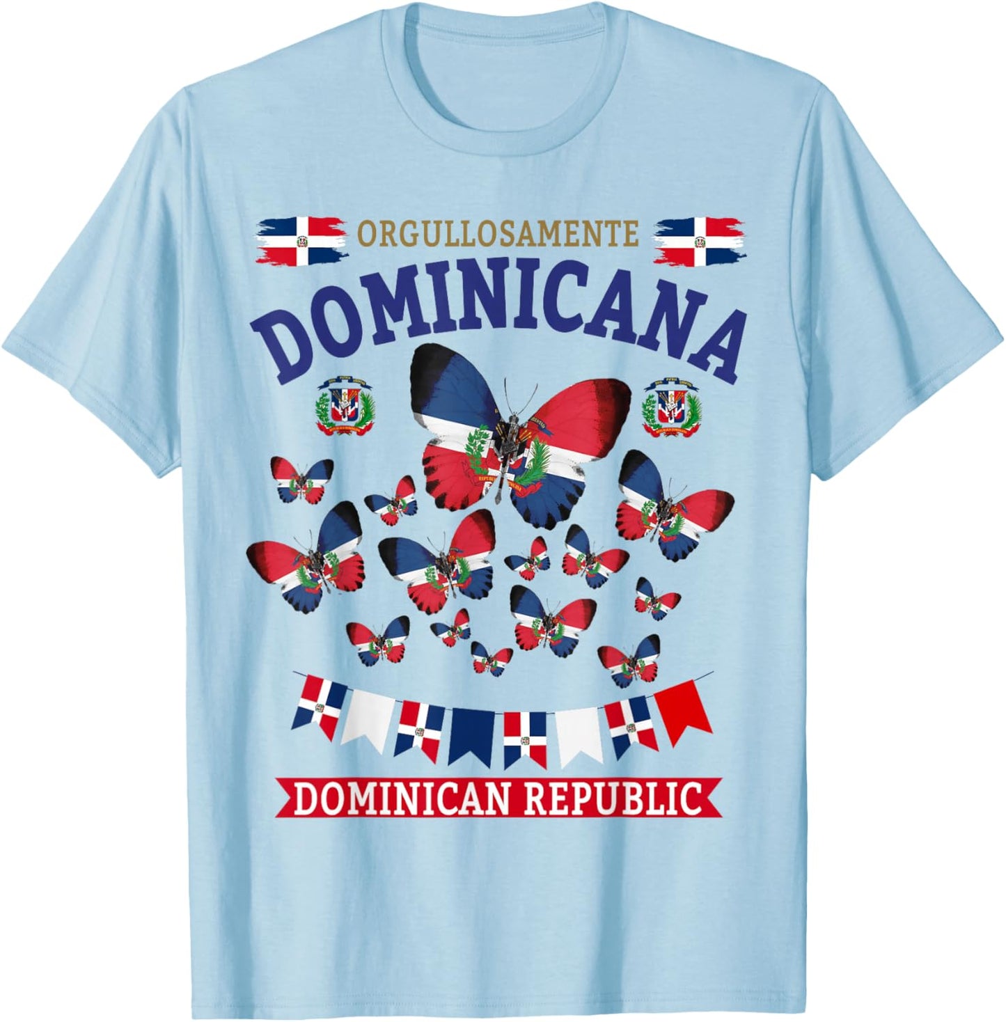Republica Dominicana & Hispanic Dominican Flag T-Shirt - T-Shirt | Light Blue