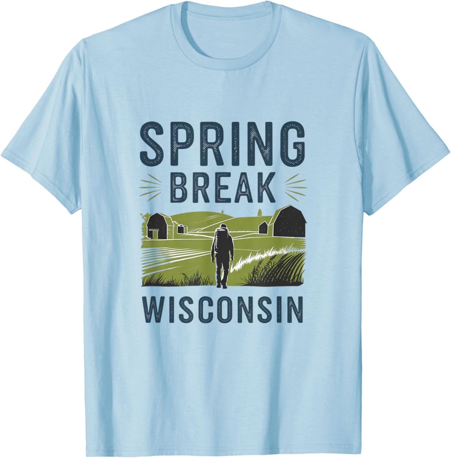 Spring Break 2025 Wisconsin T-Shirt - T-Shirt | Light Blue