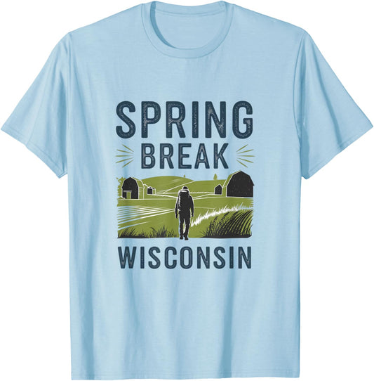 Spring Break 2025 Wisconsin T-Shirt - T-Shirt | Light Blue