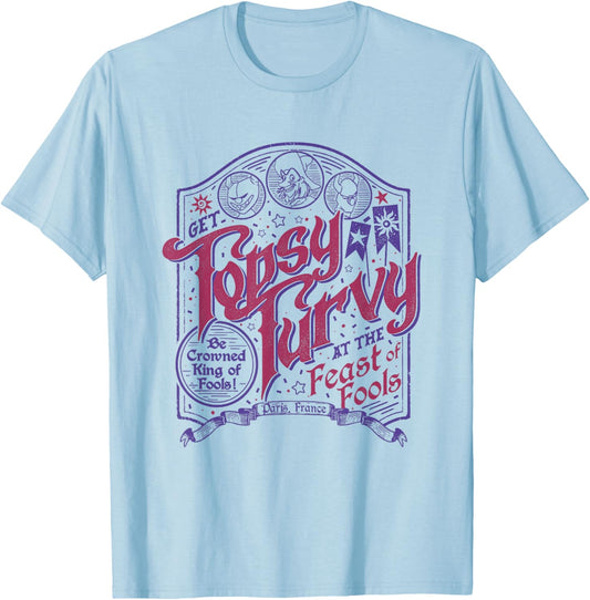 Disney The Hunchback Of Notre Dame Feast Of Fools Big Poster T-Shirt - T-Shirt | Light Blue
