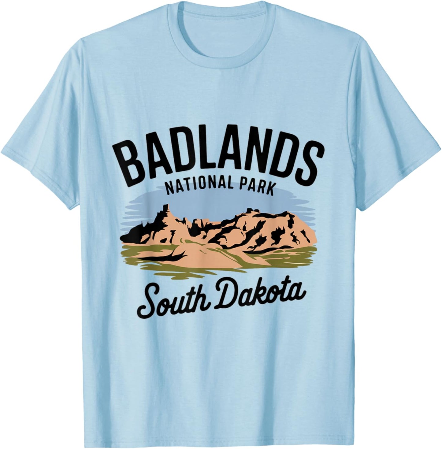 Hiking Camping Scenic South Dakota Badlands National Park T-Shirt - T-Shirt | Light Blue