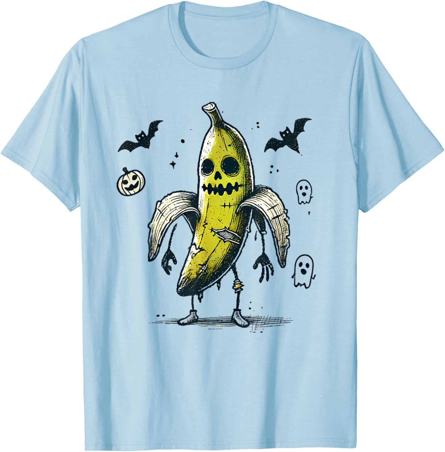 Halloween Banana Zombie Costume BanZomb Funny Halloween 2024 T-Shirt - T-Shirt | Light Blue
