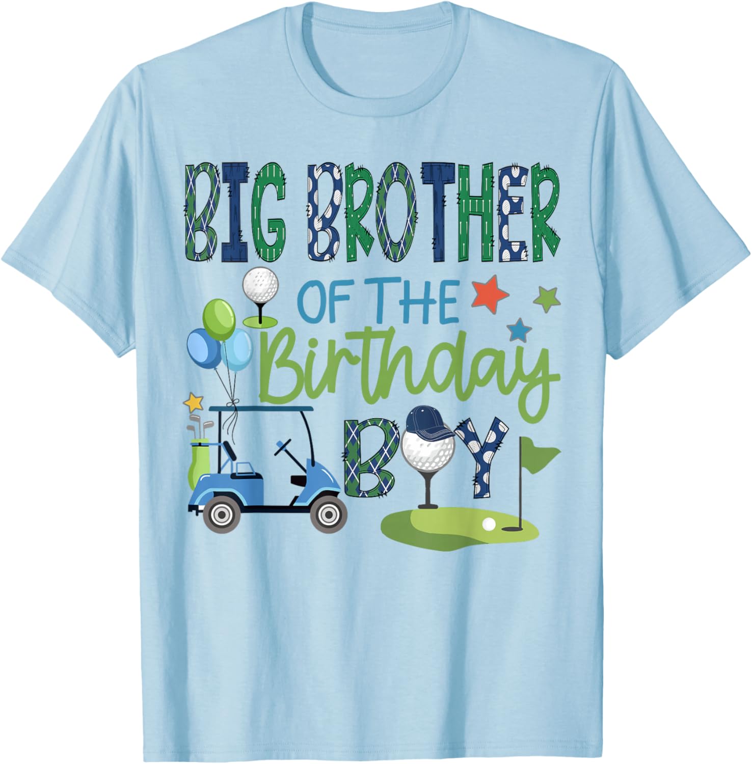 Big Brother Of The Birthday Boy Hole in One Golf Sport T-Shirt - T-Shirt | Light Blue