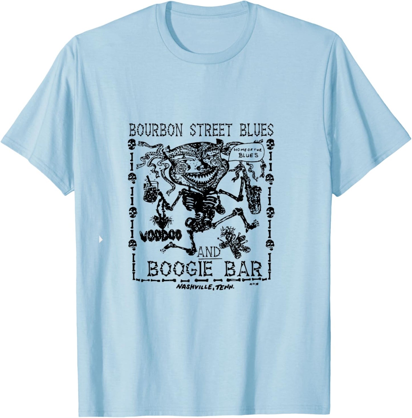 Voodoo Man Logo (Black) T-Shirt - T-Shirt | Light Blue