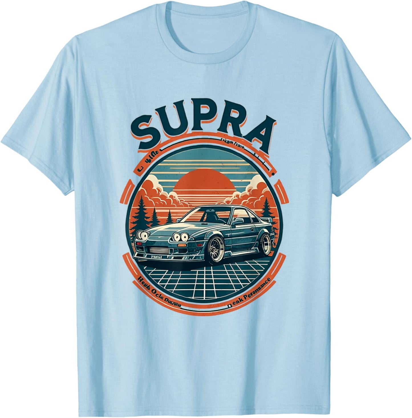 Retro 90s Supra Street Racing Drift Car T-Shirt - T-Shirt | Light Blue