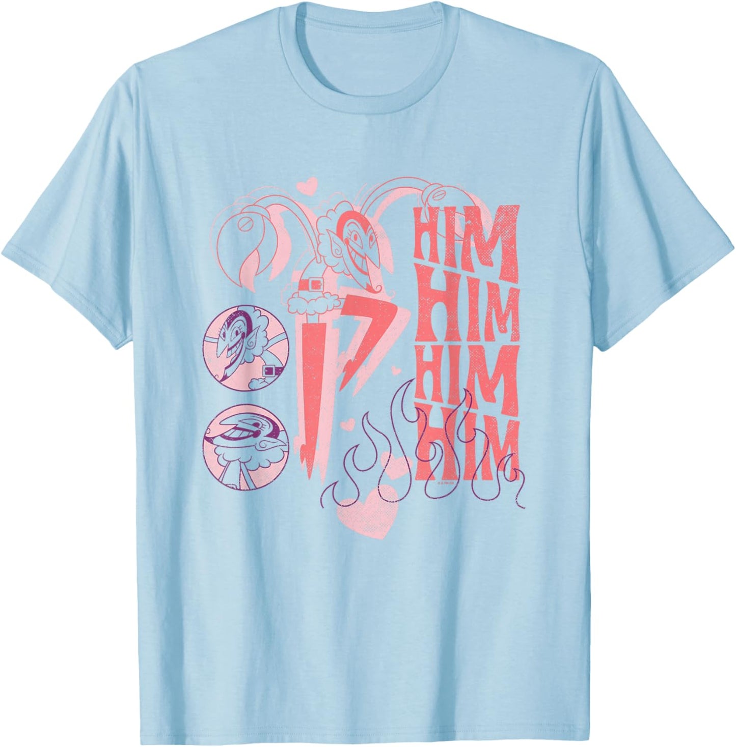 The Powerpuff Girls Iconic Him Him Him Him Vintage Poster T-Shirt - T-Shirt | Light Blue