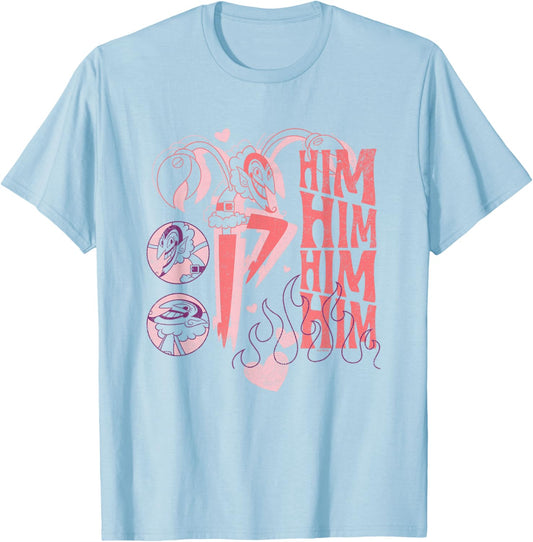 The Powerpuff Girls Iconic Him Him Him Him Vintage Poster T-Shirt - T-Shirt | Light Blue