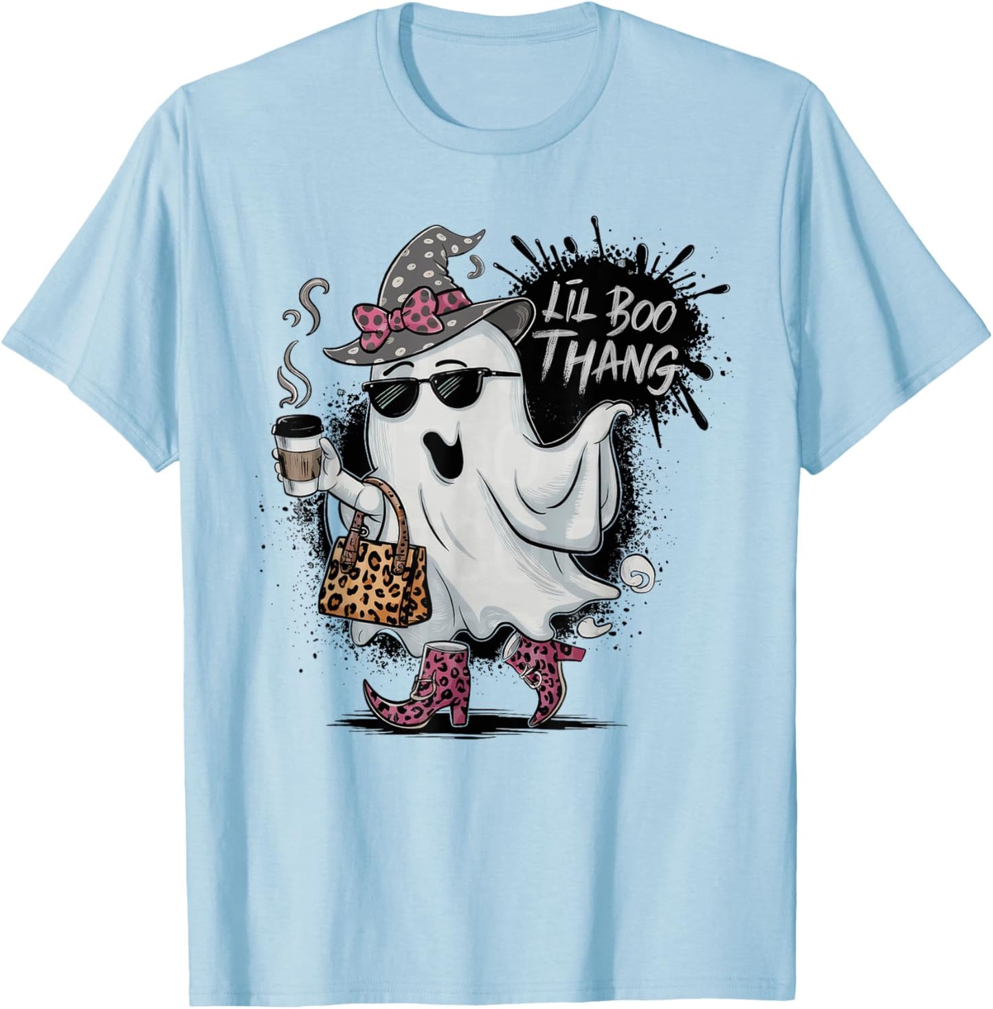 Lil Boo Thang Cute Ghost Halloween Costume Girl Kids T-Shirt - T-Shirt | Light Blue