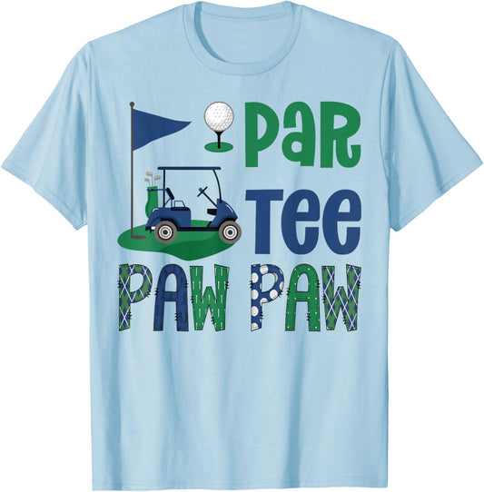 Par- Paw Paw Golf Lover Birthday Party Family Matching T-Shirt - T-Shirt | Light Blue