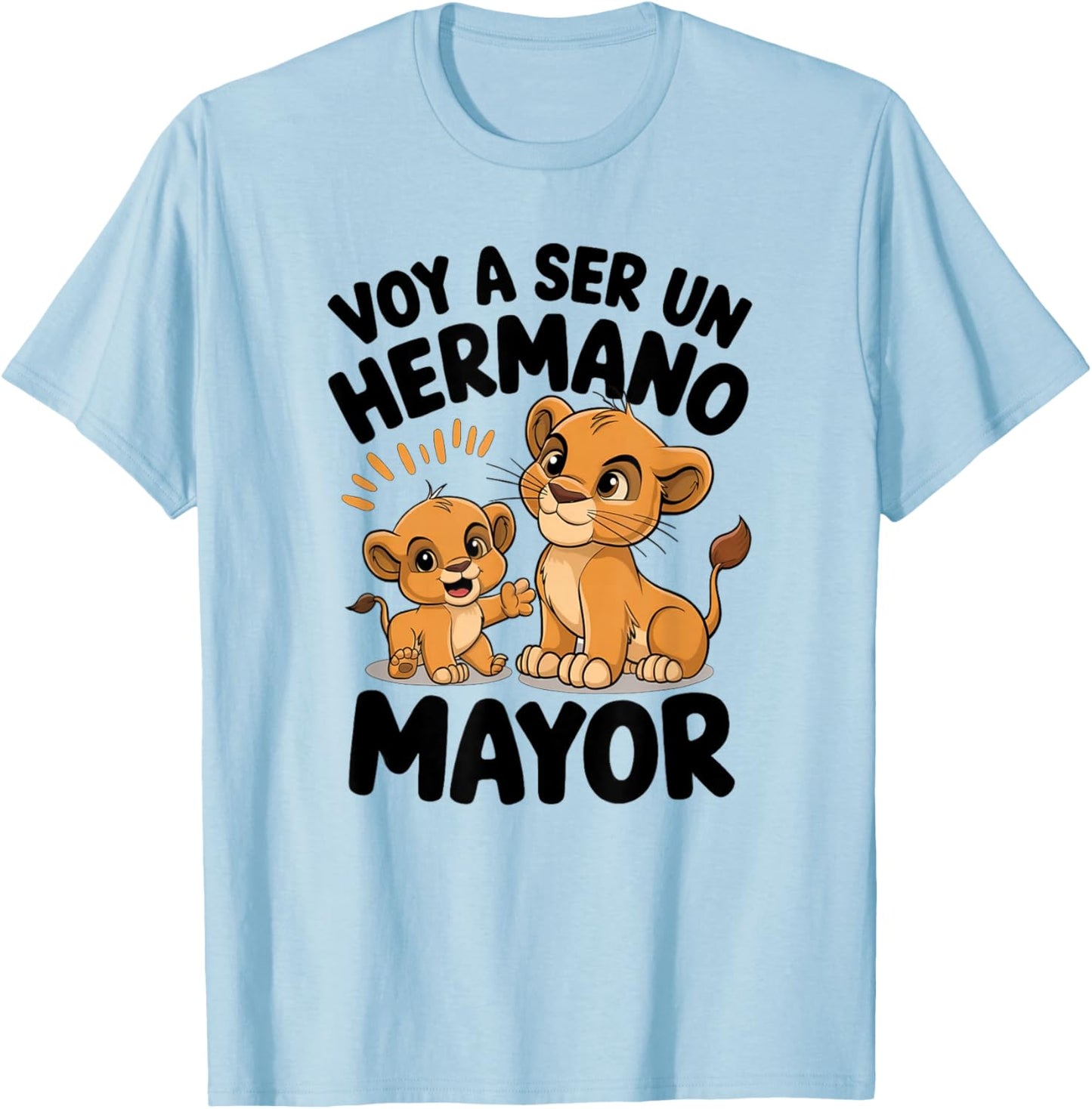 New Baby Announcement Spanish Big Brother Lion Cubs T-Shirt - T-Shirt | Light Blue