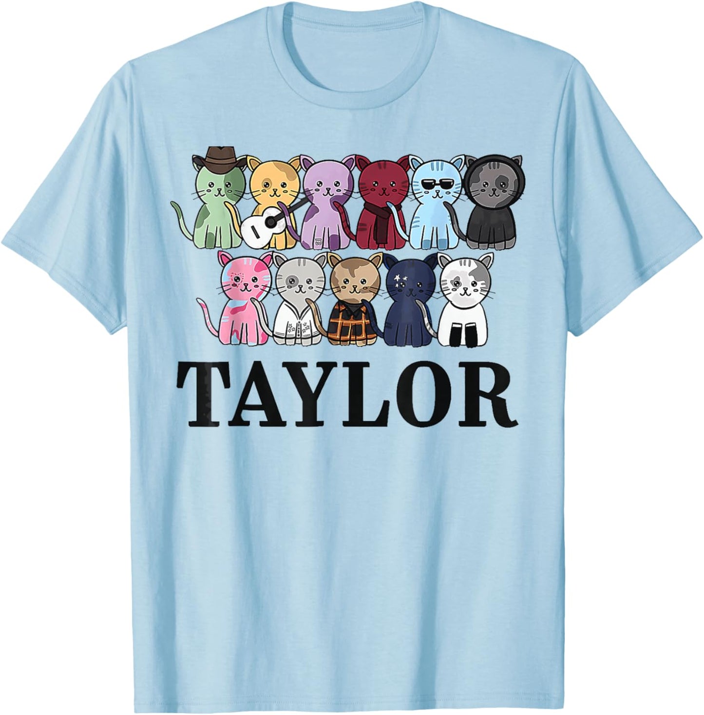 Taylor First Name I Love Taylor Girl Groovy 80'S Vintage T-Shirt - T-Shirt | Light Blue