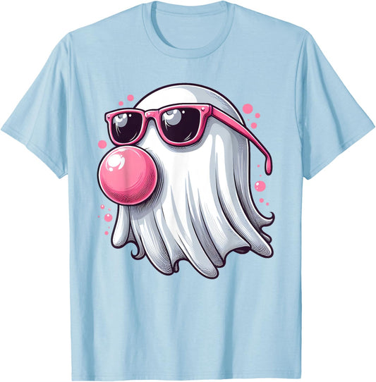 Cute Ghost Bubble Gum Halloween Costume Men Women Kids T-Shirt - T-Shirt | Light Blue