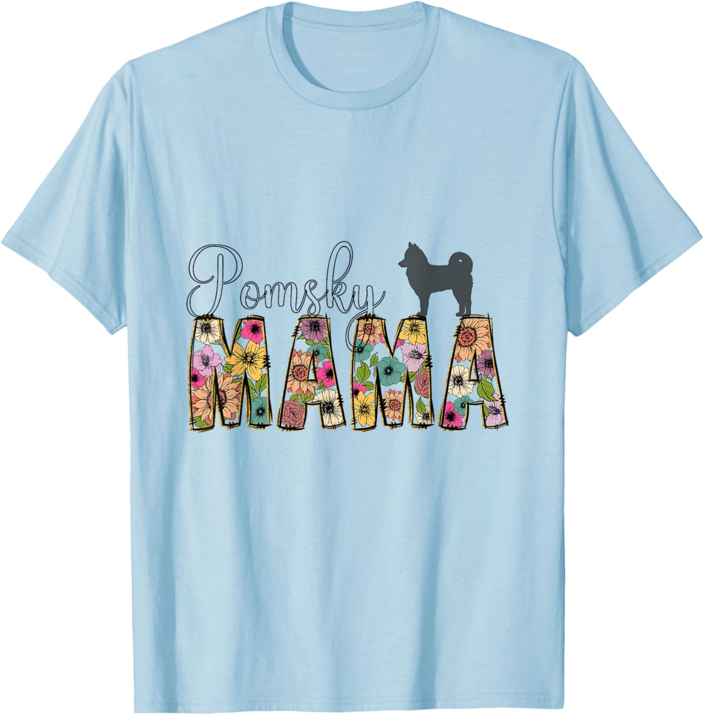 Pomsky Dog T-Shirt - T-Shirt | Light Blue