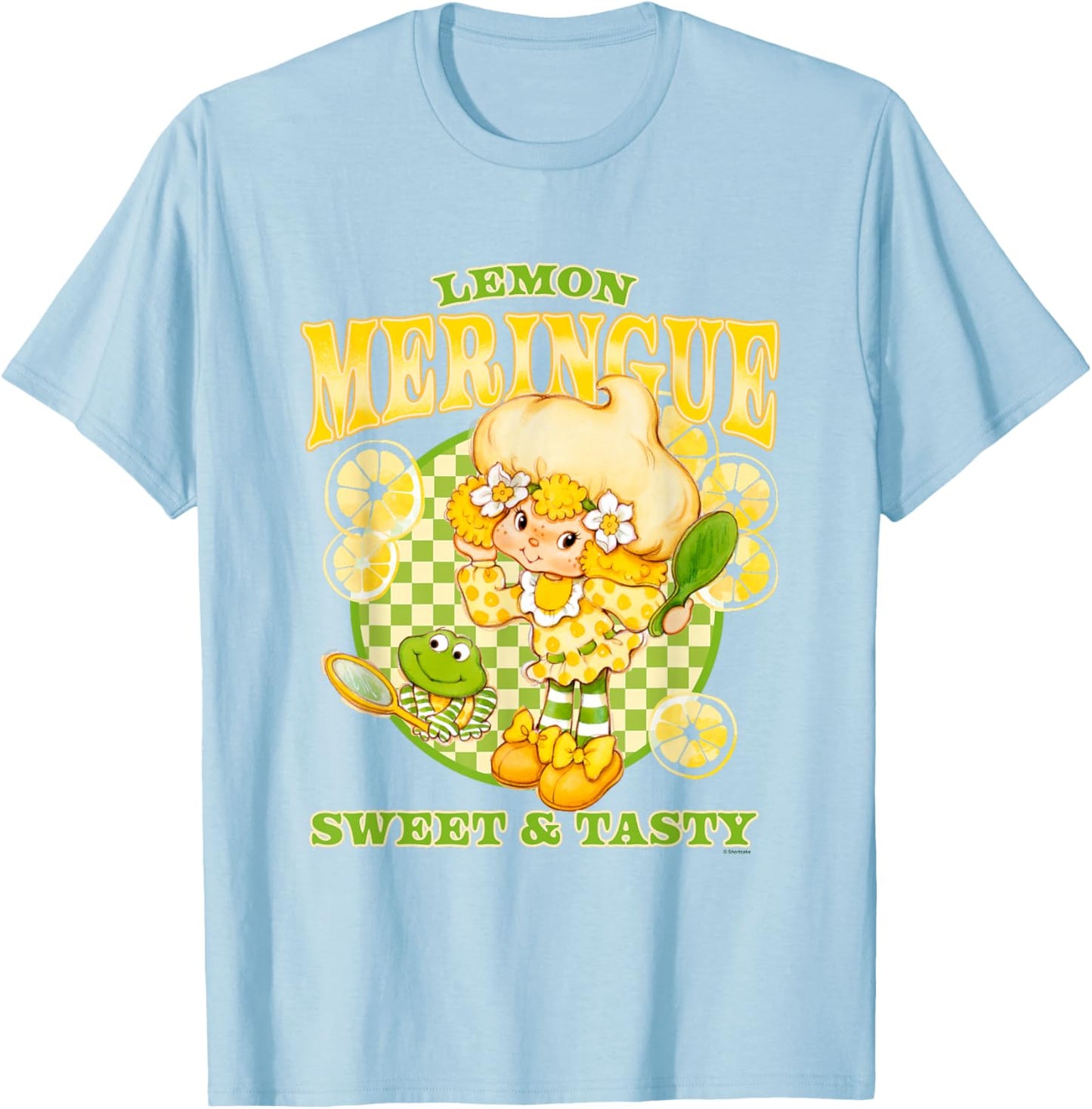 Strawberry Shortcake Lemon Meringue Sweet & Tasty Retro Logo T-Shirt - T-Shirt | Light Blue