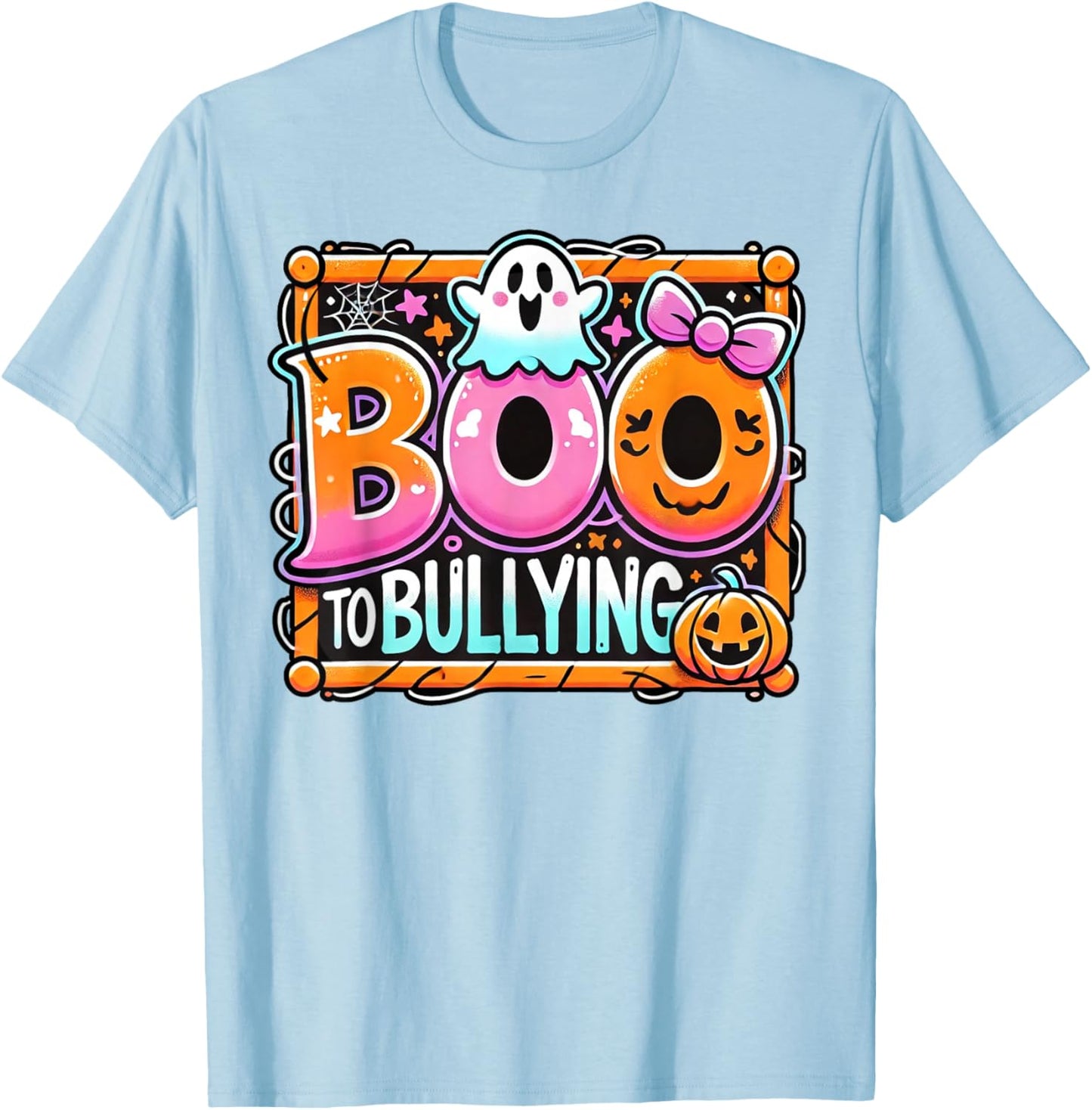Boo To Bullying Shirt Unity Day Cute Ghost Halloween T-Shirt - T-Shirt | Light Blue