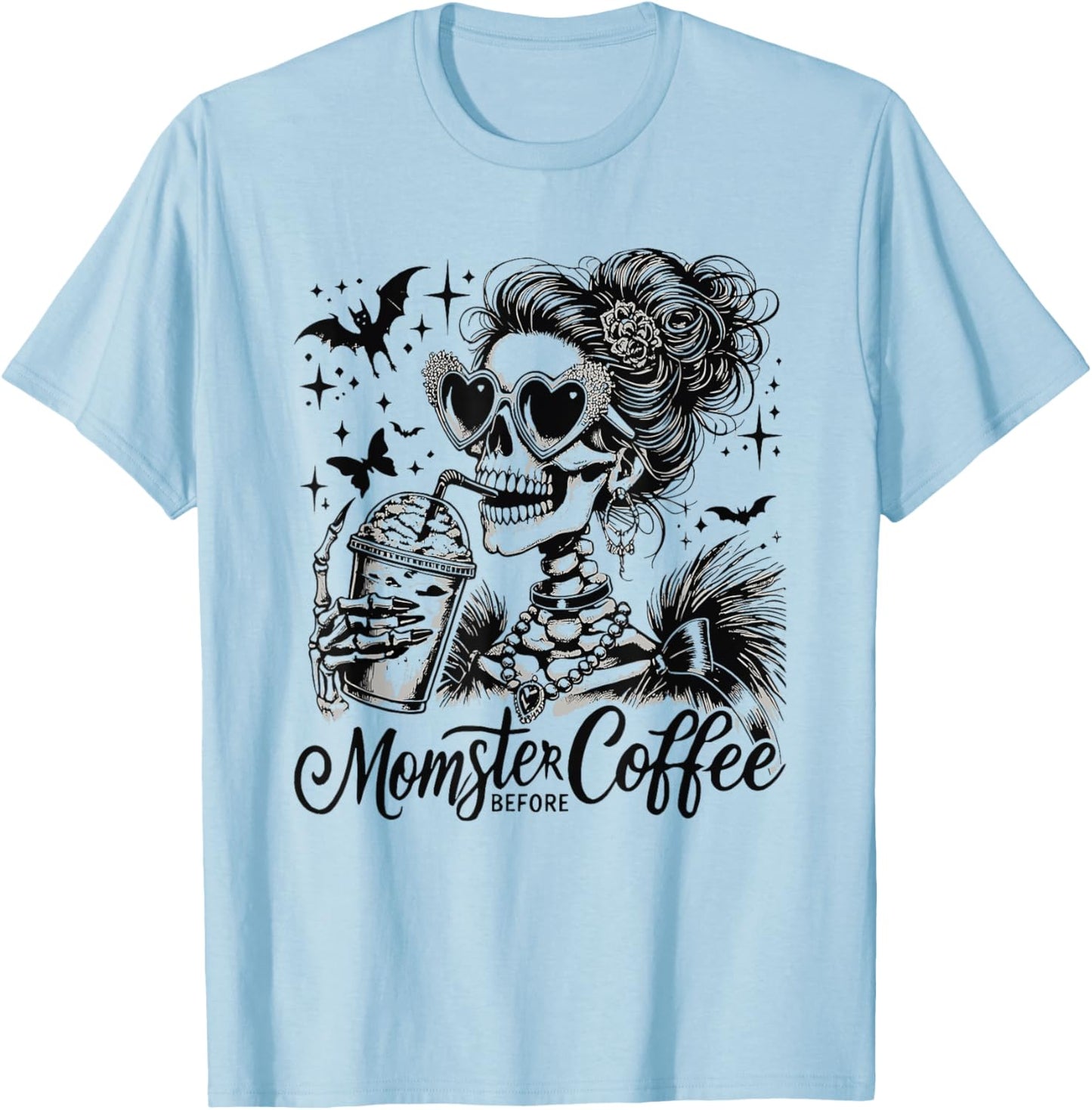 Momster Before Coffee Funny Halloween Costume Women Mom T-Shirt - T-Shirt | Light Blue