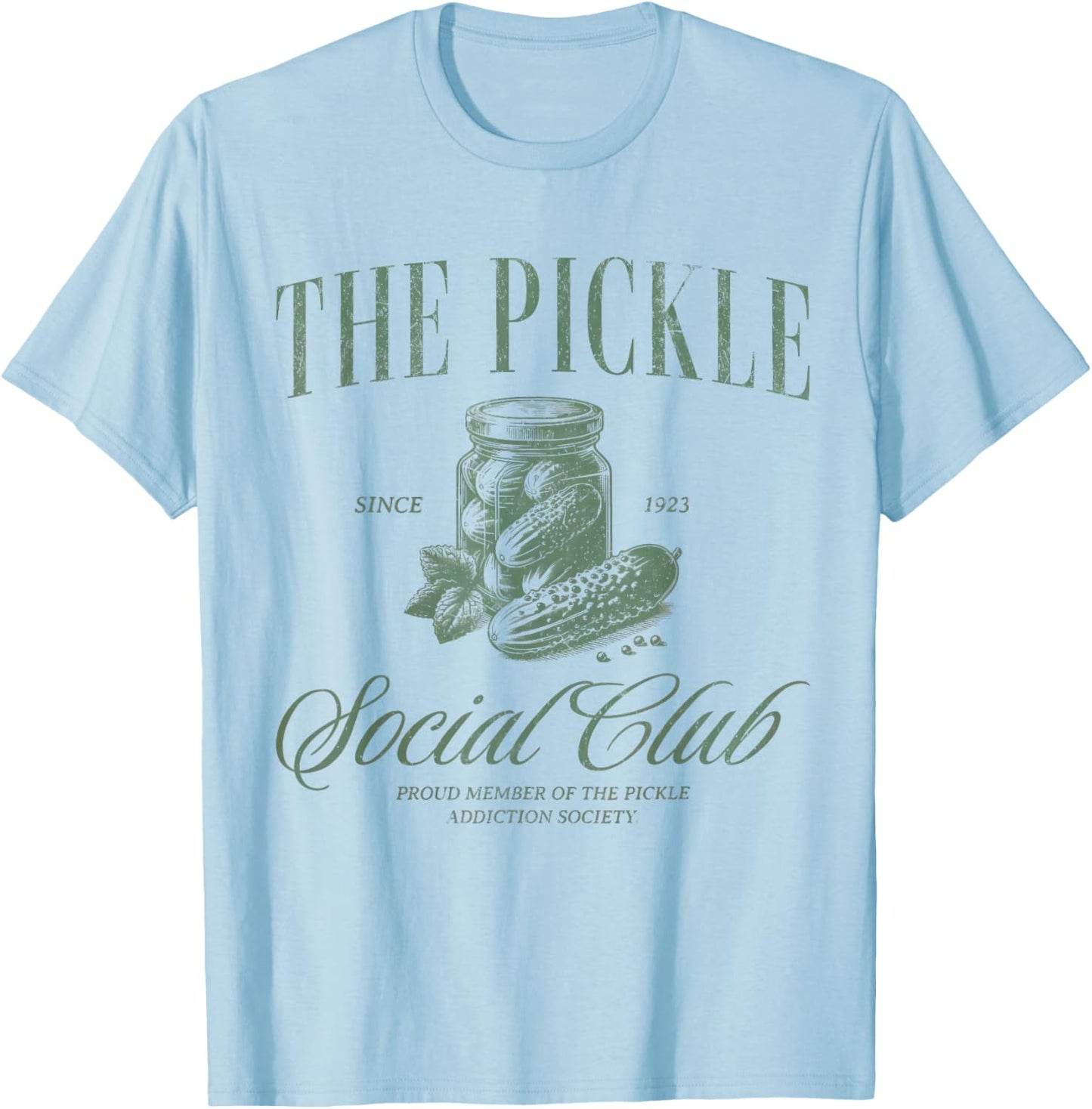 Pickle Social Club Canning Season Vintage Pickle Jar T-Shirt - T-Shirt | Light Blue