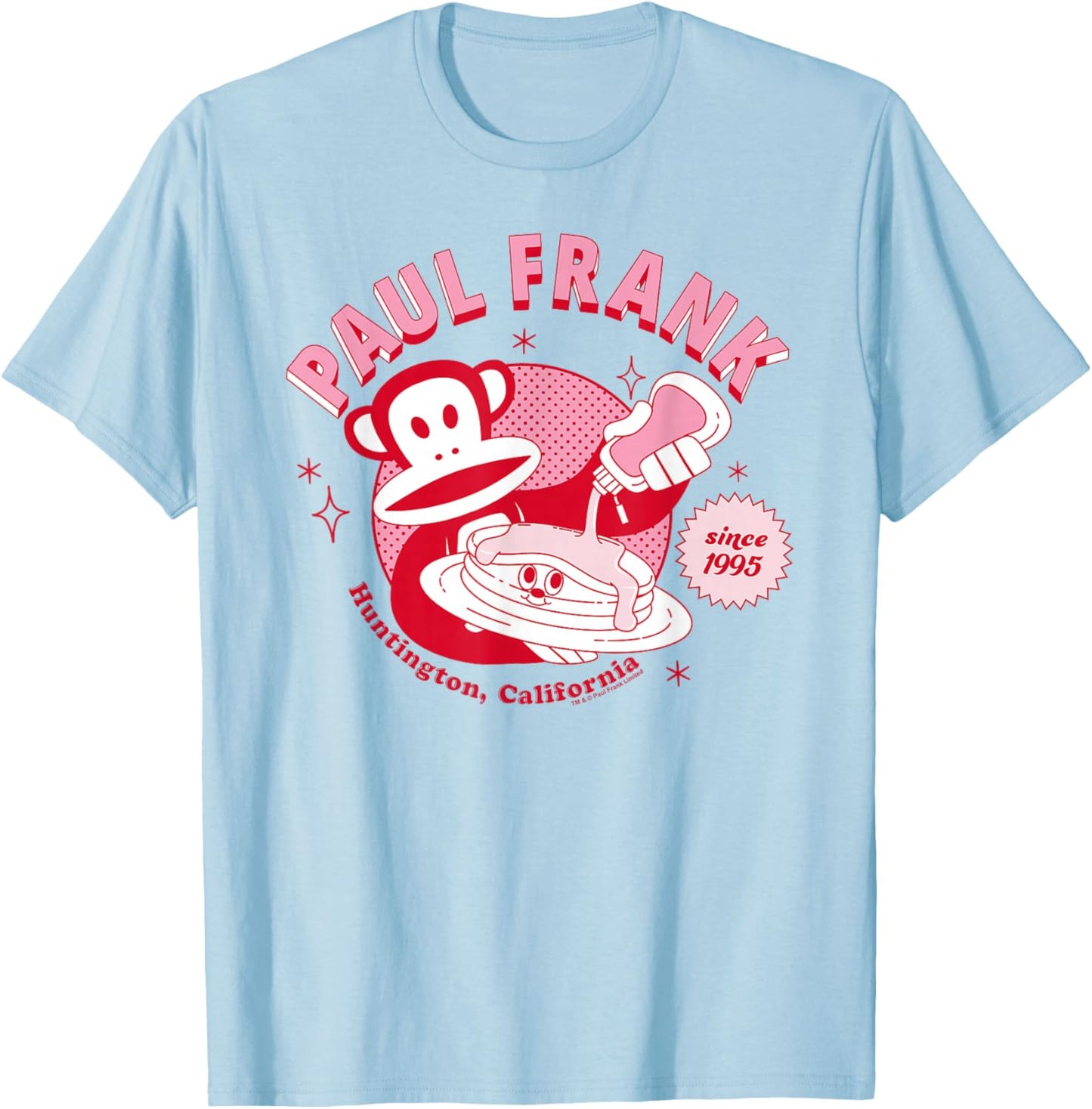 Paul Frank Breakfast Diner Pancakes Julius The Monkey T-Shirt - T-Shirt | Light Blue