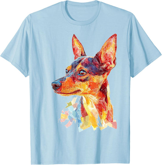 Miniature Pinscher Dog Pet Colorful Miniature Pinscher Women Kids T-Shirt - T-Shirt | Light Blue