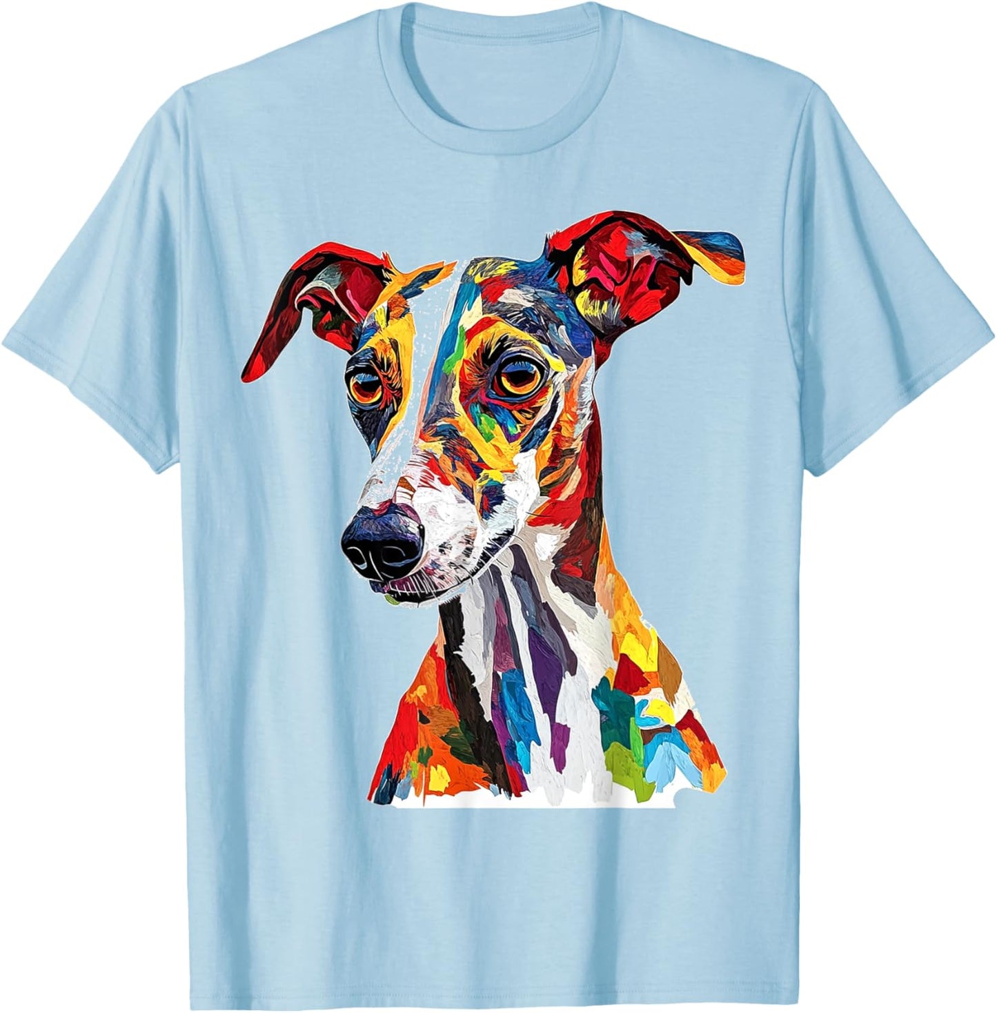 Whippet Dog Motif Pet Illustration Whippet T-Shirt - T-Shirt | Light Blue