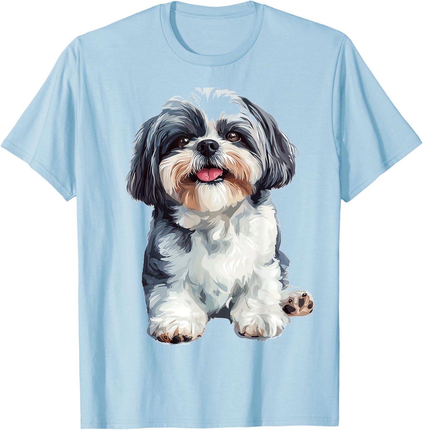 Shih Tzu Dog Graphic Pet Artwork Shih Tzu T-Shirt - T-Shirt | Light Blue