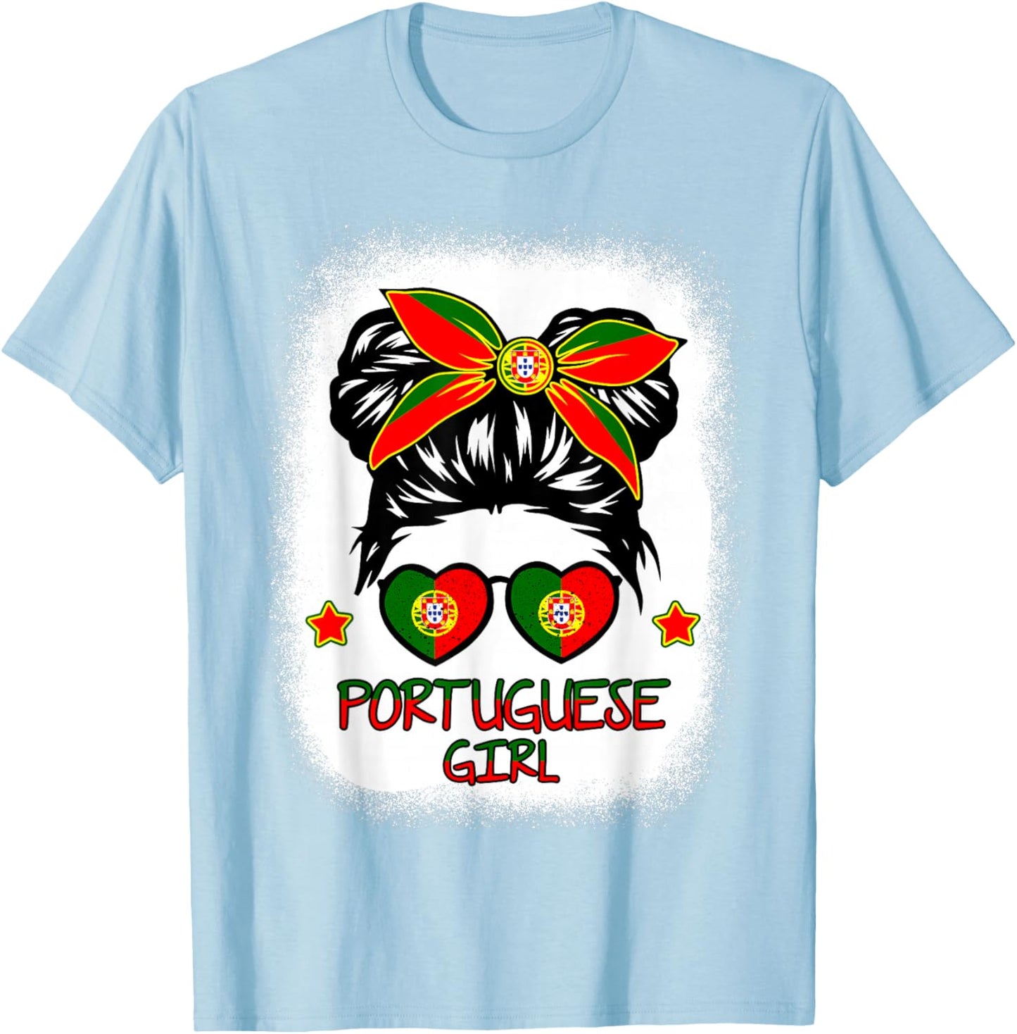 Girls Portugal Toddler Kids Women Pride Portuguese Flag T-Shirt - T-Shirt | Light Blue