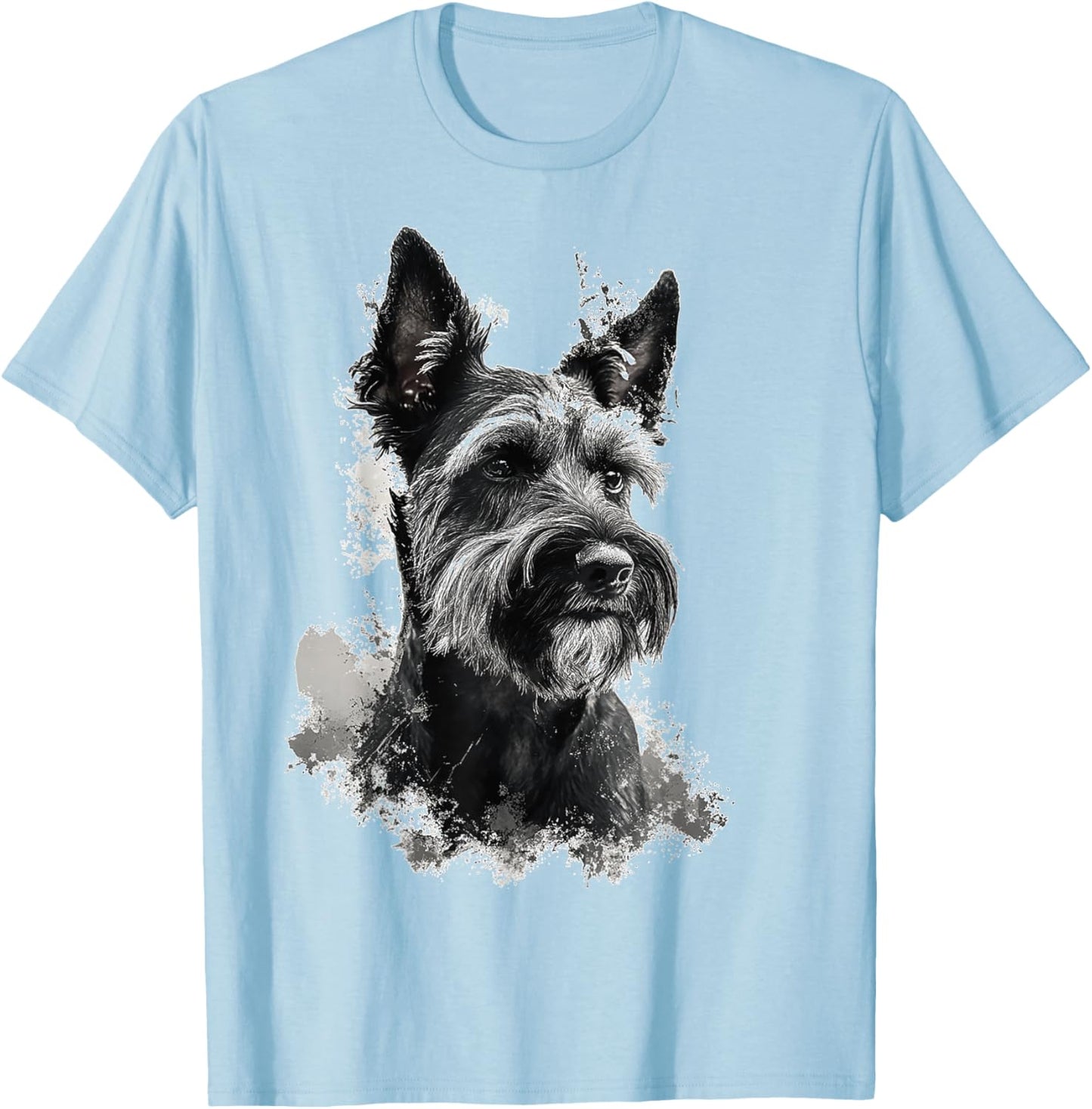 Schnauzer Dog Graphic Pet Art Schnauzer T-Shirt - T-Shirt | Light Blue